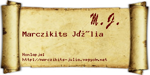 Marczikits Júlia névjegykártya